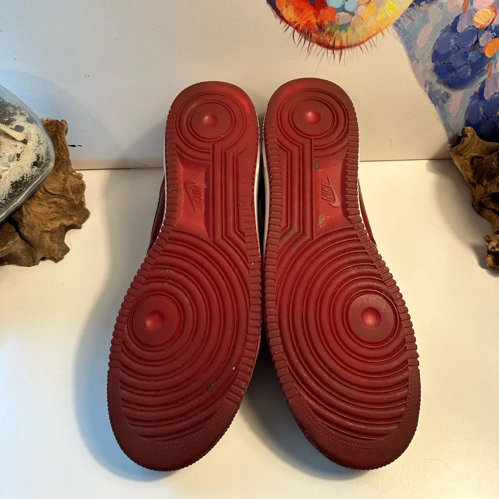 Nike Air-Force 1 Team Red Patent Leather Sneakers - Picture 3 of 7